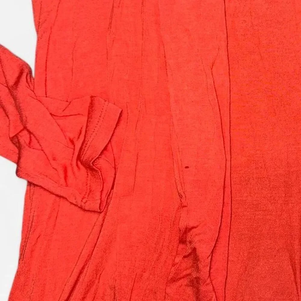 Coral Lightweight Flowy Open Jersey Knit Cardigan